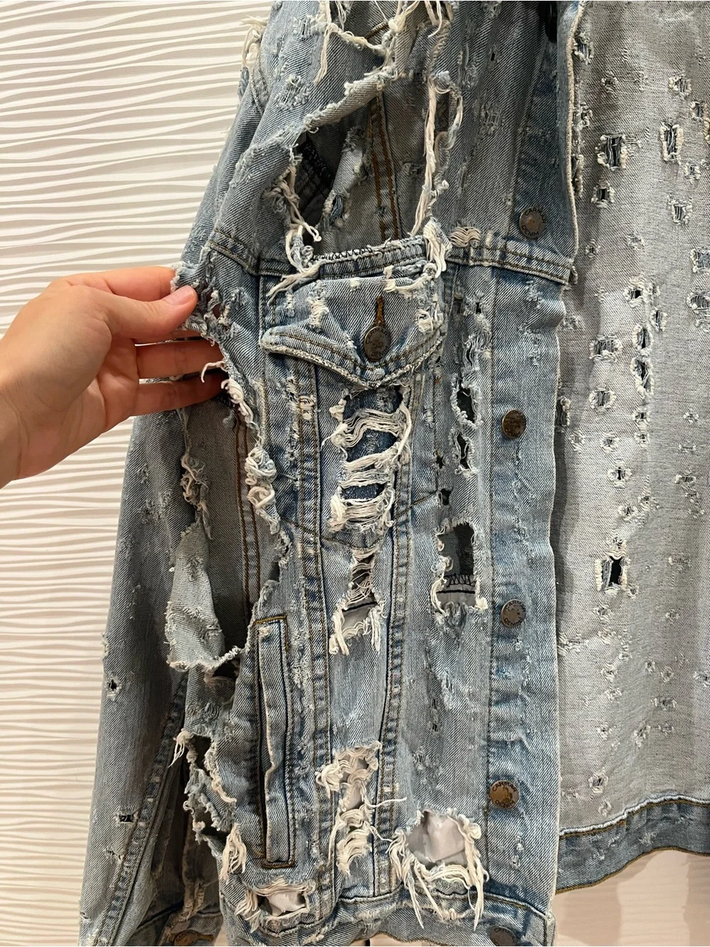 Carmar Light Blue Distressed Oversized Denim Jacket